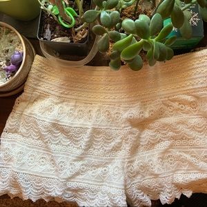 NWT Cream White Lace Shorts!